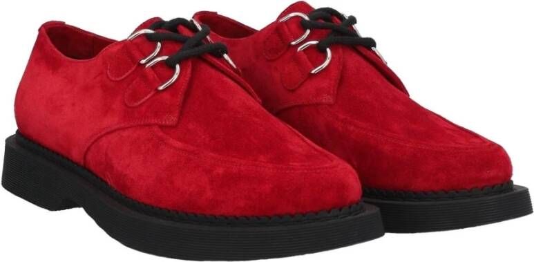 Saint Laurent Suede Derbies Veterschoenen Mannen Red Heren