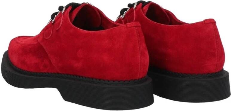 Saint Laurent Suede Derbies Veterschoenen Mannen Red Heren