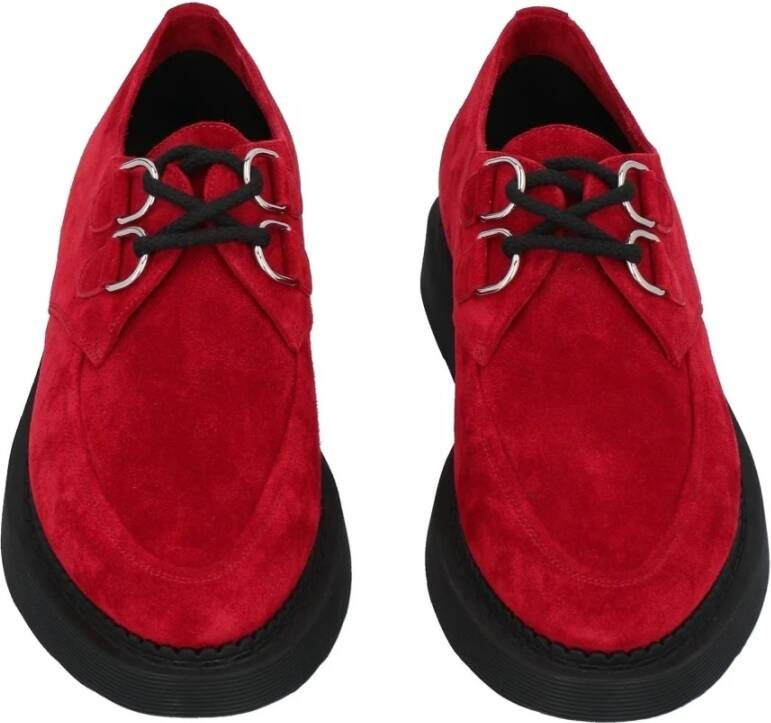 Saint Laurent Suede Derbies Veterschoenen Mannen Red Heren