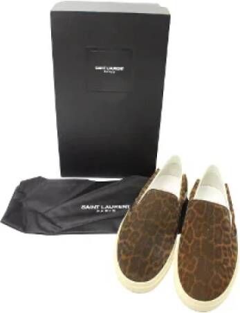 Saint Laurent Suede flats Brown Dames