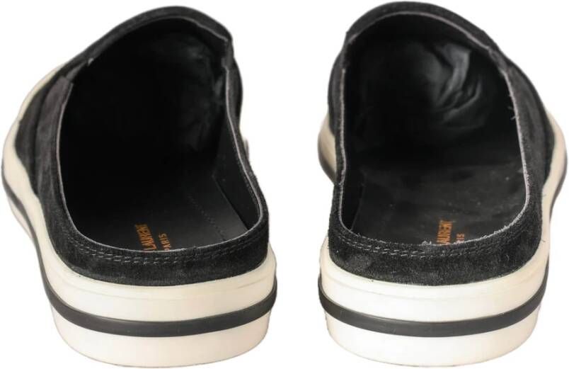 Saint Laurent Suède Loafers met Rubberen Zool Black Heren