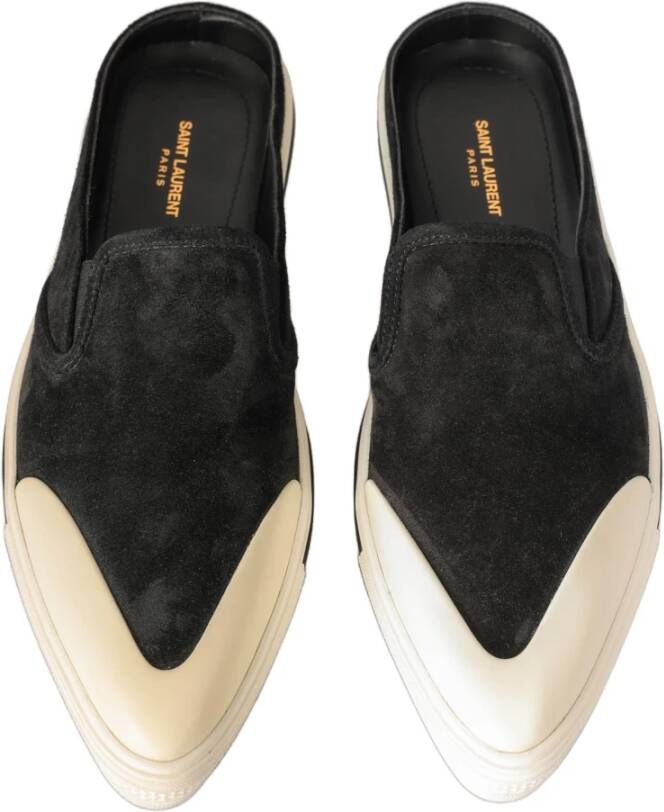 Saint Laurent Suède Loafers met Rubberen Zool Black Heren