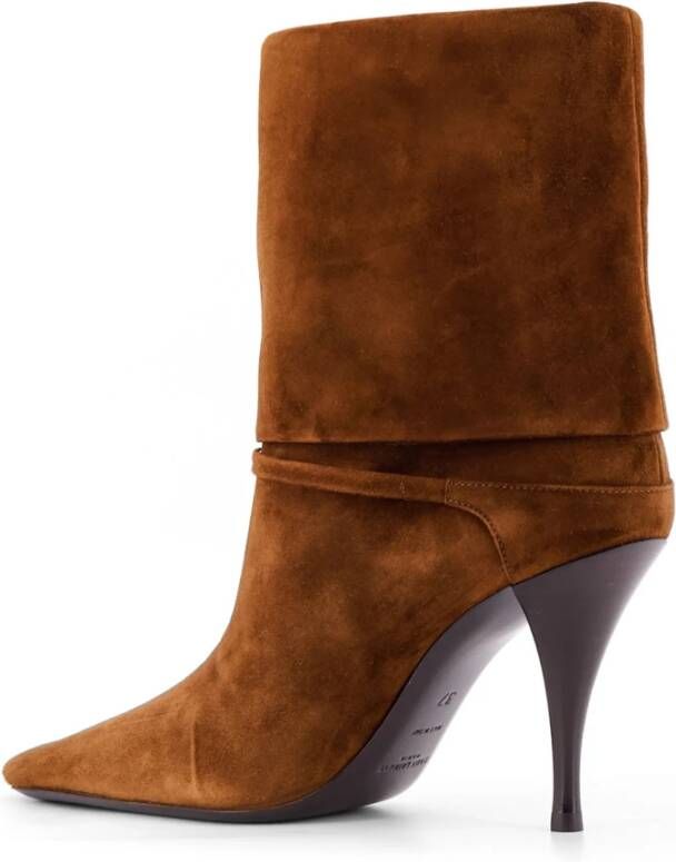 Saint Laurent Suede Stiletto Laarzen Brown Dames