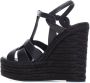 Saint Laurent Tribute Espadrilles Sleehak Black Dames - Thumbnail 4