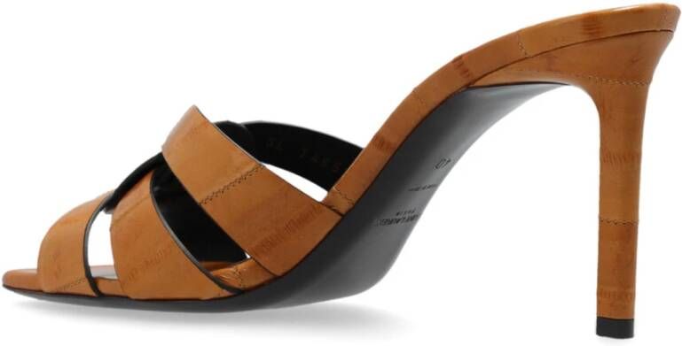 Saint Laurent Tribute Hoge Hak Sandalen Brown Dames