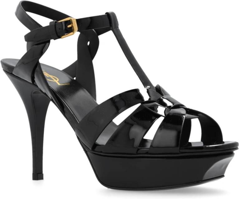 Saint Laurent Tribute platform sandalen Black Dames