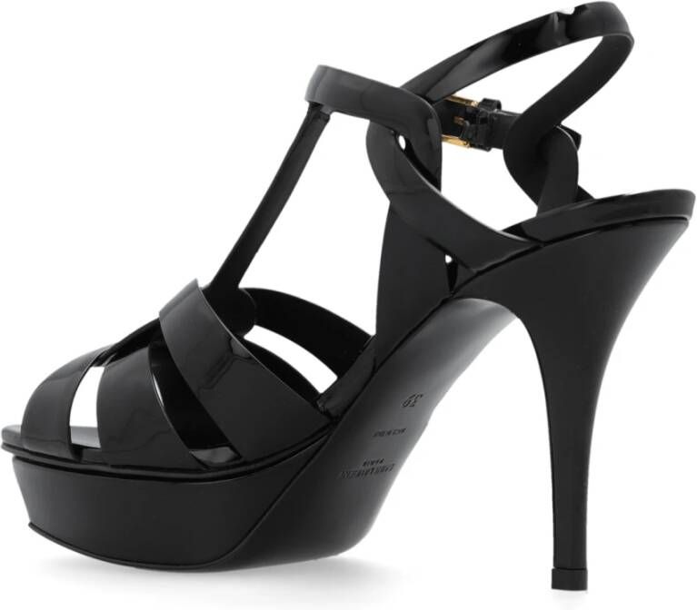 Saint Laurent Tribute platform sandalen Black Dames