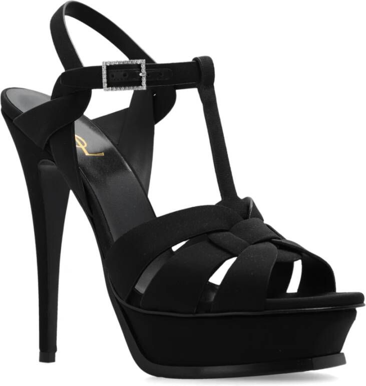 Saint Laurent Tribute platform sandalen Black Dames