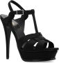 Saint Laurent Zwarte Hak Tribute 105 Satijn Black Dames - Thumbnail 4