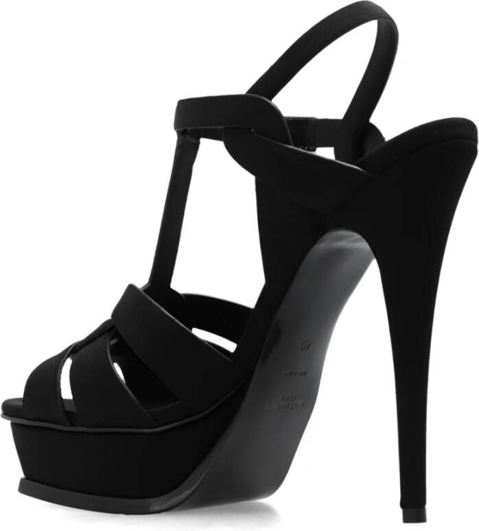 Saint Laurent Tribute platform sandalen Black Dames