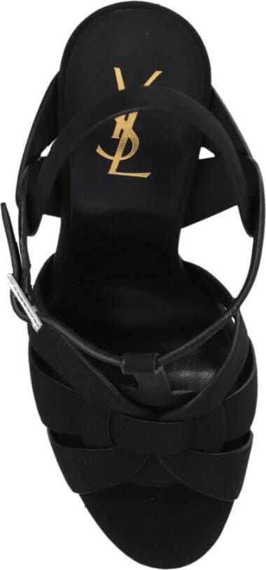 Saint Laurent Tribute platform sandalen Black Dames