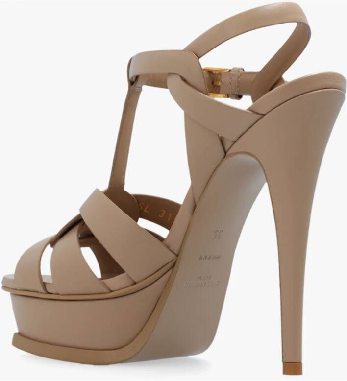 Saint Laurent Tribute sandalen met hak Beige Dames