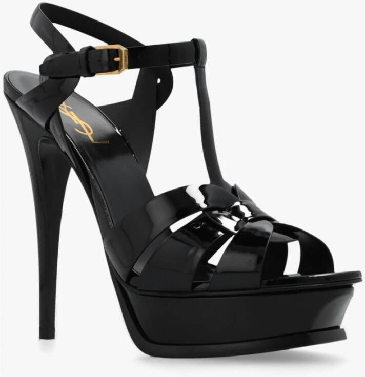 Saint Laurent Tribute sandalen met hak Black Dames