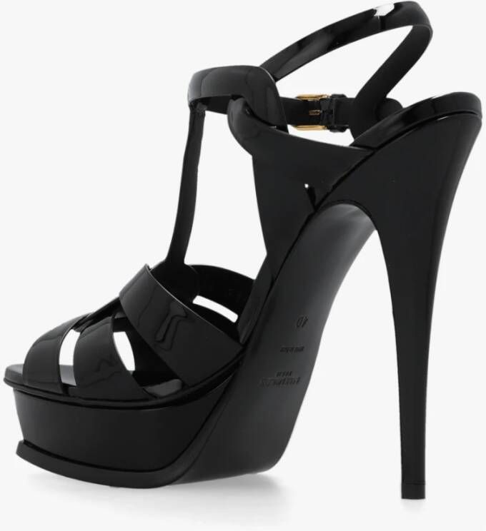 Saint Laurent Tribute sandalen met hak Black Dames