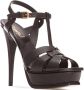 Saint Laurent Zwarte Gevlochten Band Stiletto Sandalen Black Dames - Thumbnail 2