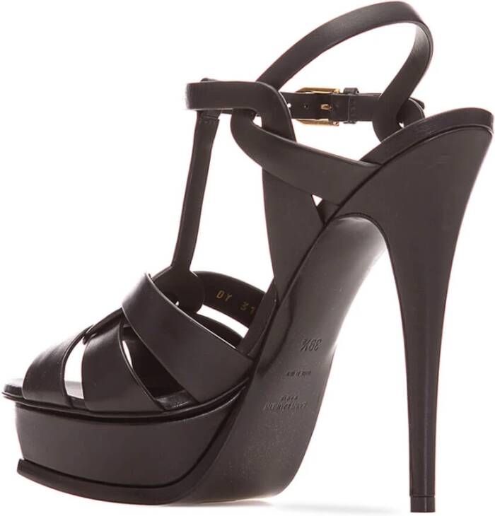 Saint Laurent Tribute Sandalen Zwart Leren Strappy Black Dames