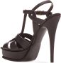 Saint Laurent Zwarte Gevlochten Band Stiletto Sandalen Black Dames - Thumbnail 3