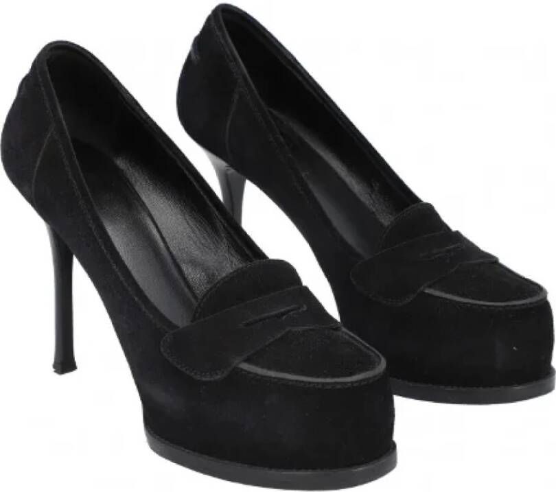 Saint Laurent Vintage Pre-owned Suede heels Black Unisex