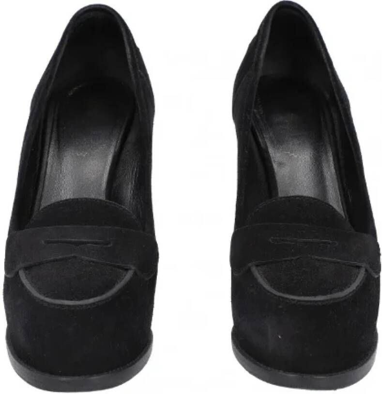 Saint Laurent Vintage Pre-owned Suede heels Black Unisex