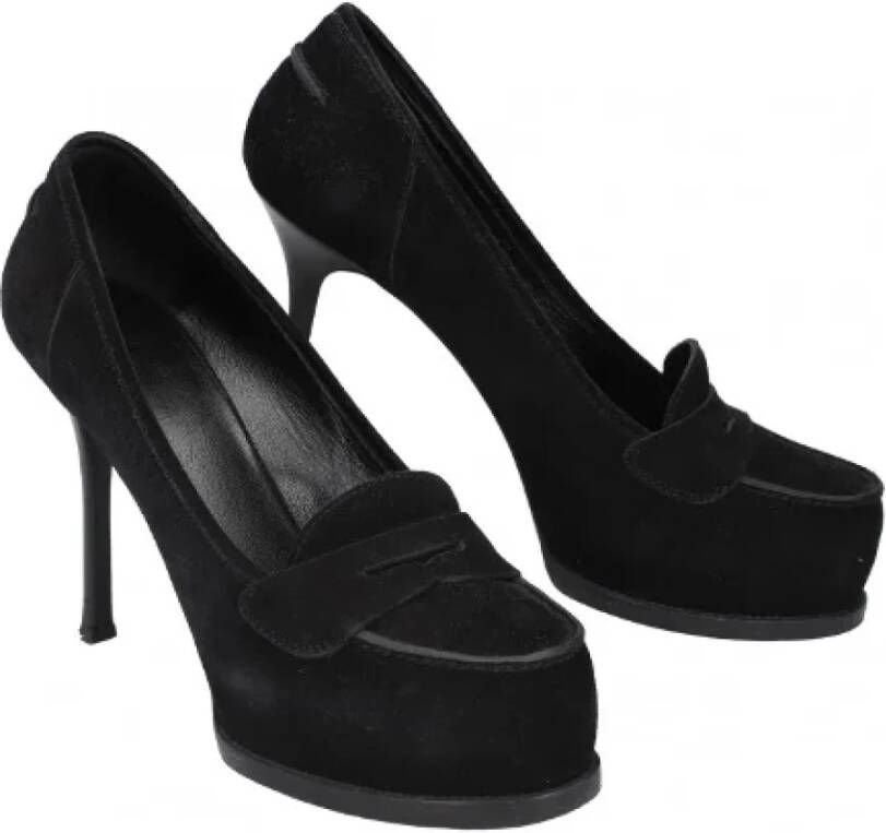 Saint Laurent Vintage Pre-owned Suede heels Black Unisex