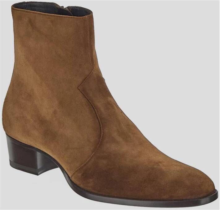 Saint Laurent Western Stitched Wyatt Laarzen Brown Heren