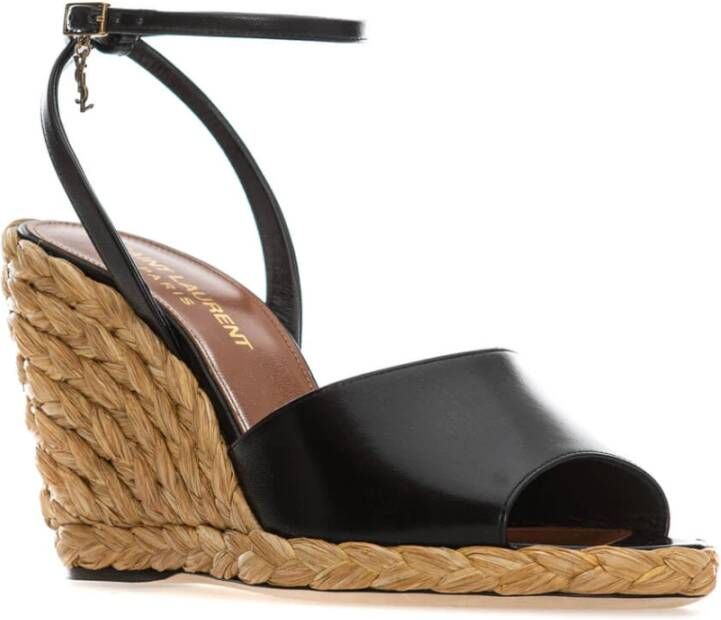 Saint Laurent Wig Espadrille Sandalen Black Dames