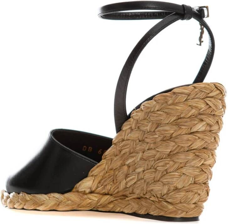 Saint Laurent Wig Espadrille Sandalen Black Dames