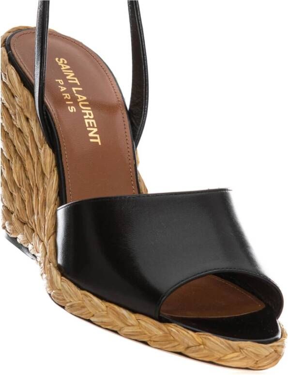 Saint Laurent Wig Espadrille Sandalen Black Dames