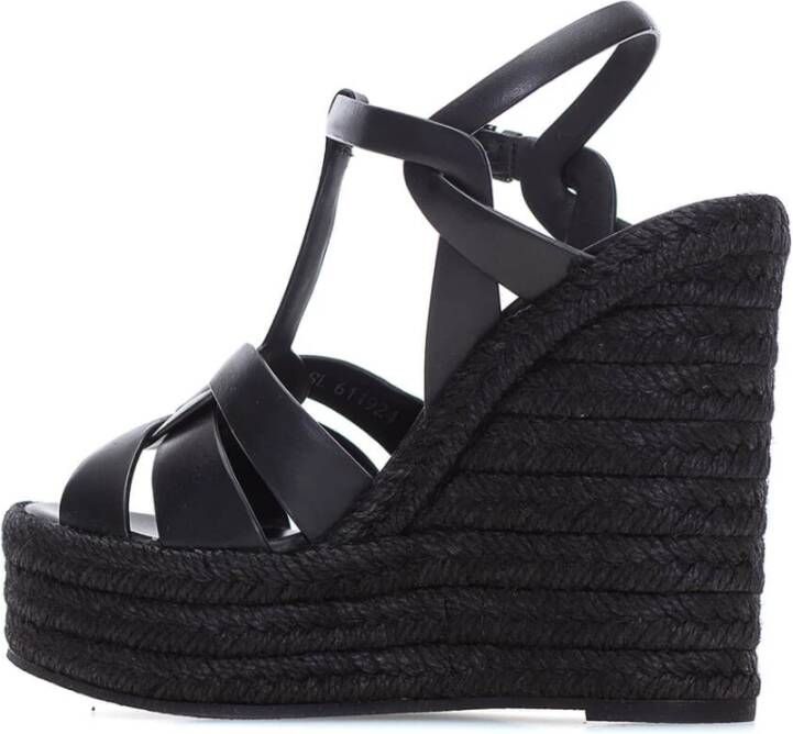 Saint Laurent Wig Espadrille Sandalen Black Dames