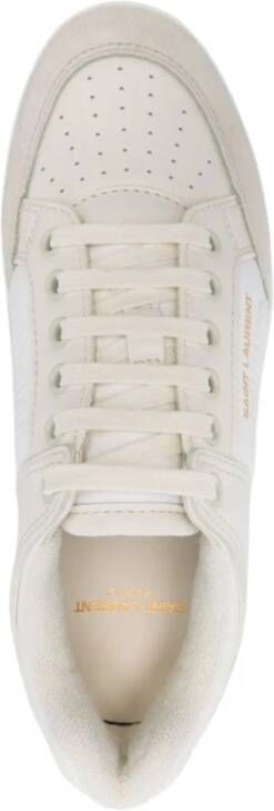 Saint Laurent Witte lage leren sneakers White Dames