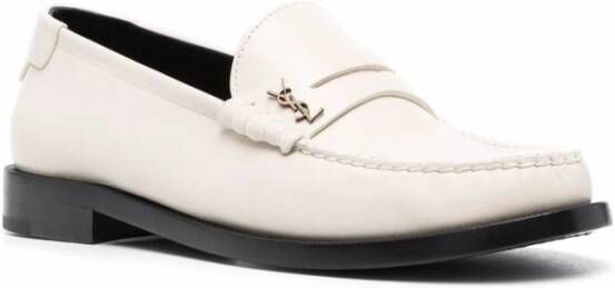 Saint Laurent Witte Leren Loafers Elegant Ontwerp White Dames