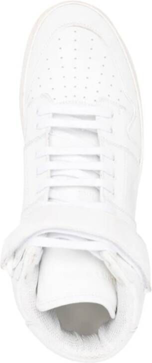 Saint Laurent Witte Leren Logo Sneakers White Heren