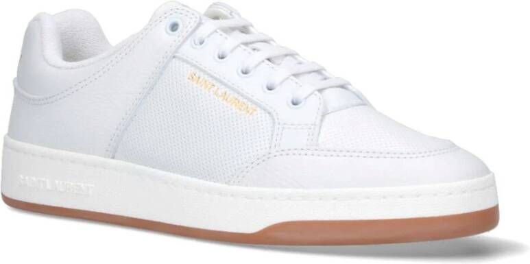 Saint Laurent Witte Leren Sneakers Ss22 White Heren