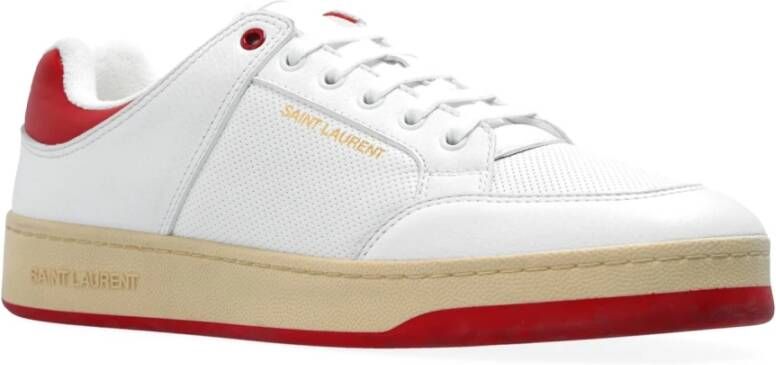 Saint Laurent Witte Leren Sneakers Ss22 White Heren