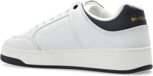 Saint Laurent Witte Sneakers met Goudkleurige Handtekening White Heren