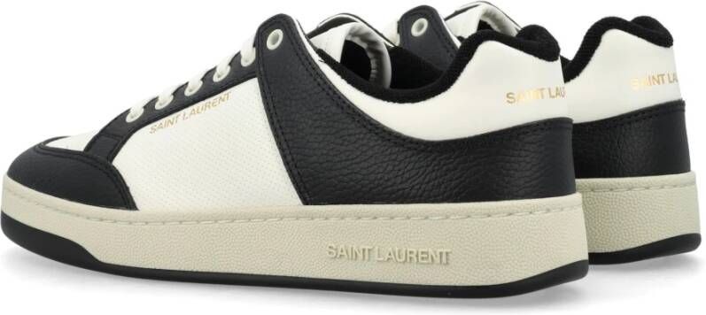 Saint Laurent Zwart Wit Lage Top Sneakers Aw24 Black Heren