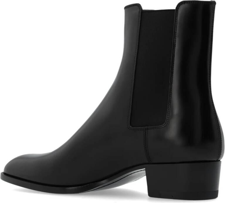 Saint Laurent Wyatt met hak Chelsea-laarzen Black Heren