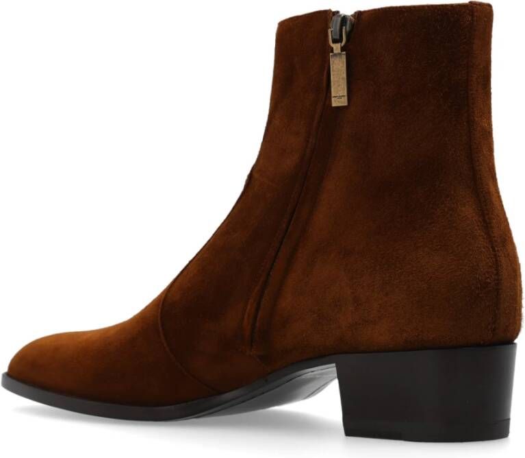 Saint Laurent Wyatt suède enkellaarzen Brown Heren