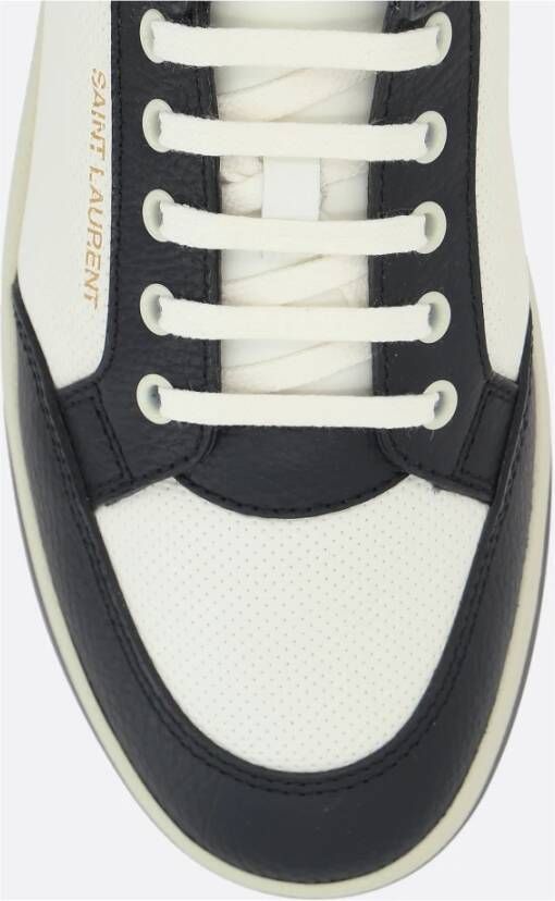 Saint Laurent Zwart Wit Leren Lage Sneakers Multicolor Heren