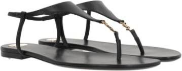 Saint Laurent Zwarte Cassandre Sandalen Black Dames