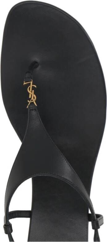 Saint Laurent Zwarte Cassandre Sandalen Black Dames