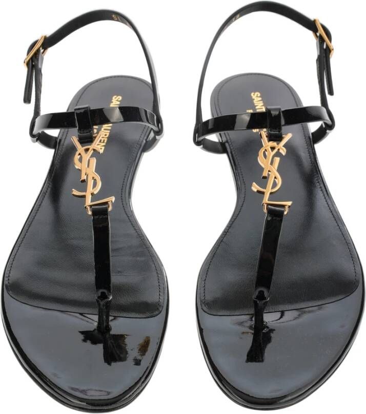 Saint Laurent Zwarte Flip Sandaal Black Dames