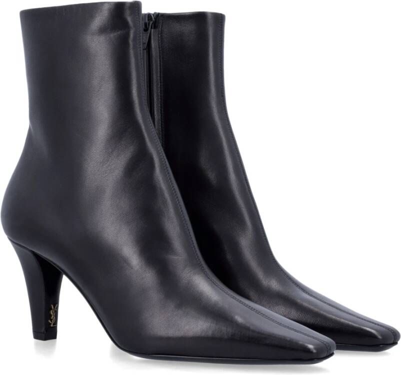 Saint Laurent Zwarte Gesloten Teen Bootie Aw24 Black Dames