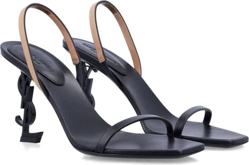 Saint Laurent Zwarte Gesloten Teen Sandalen Opyum Stijl Black Dames