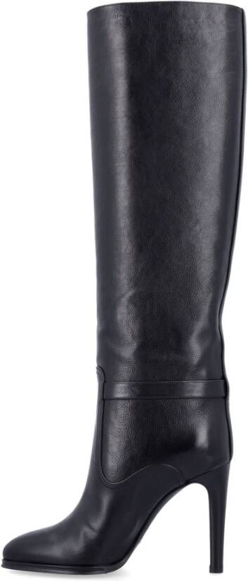 Saint Laurent Zwarte Gesloten Teen Stiletto Laarzen Black Dames