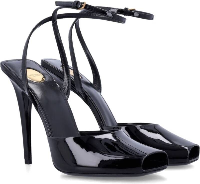 Saint Laurent Zwarte Gesloten Teen Stiletto Sandalen Black Dames