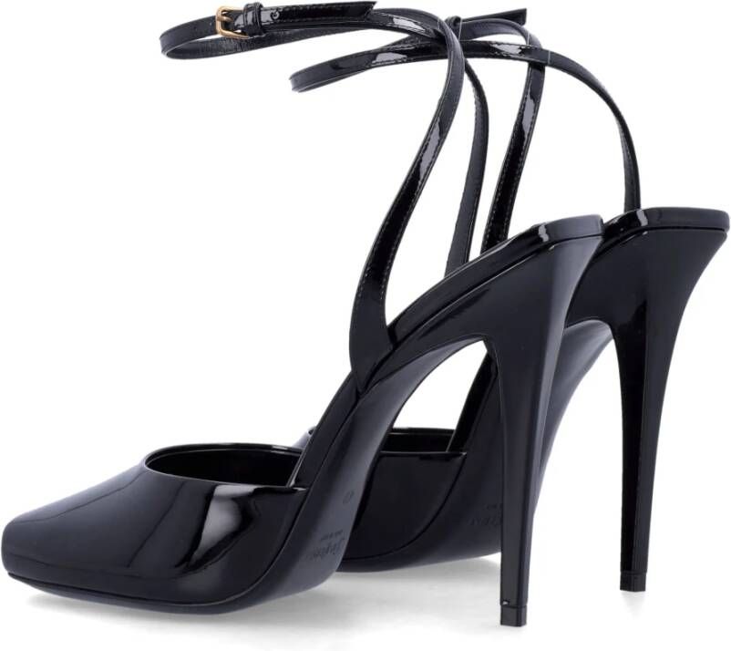 Saint Laurent Zwarte Gesloten Teen Stiletto Sandalen Black Dames