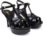 Saint Laurent Zwarte Lakleren Sandaal Black Dames - Thumbnail 2