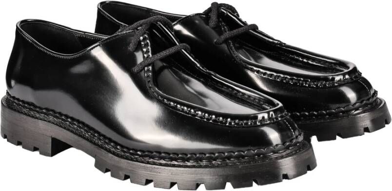 Saint Laurent Zwarte Lakleren Veterschoenen Black Heren