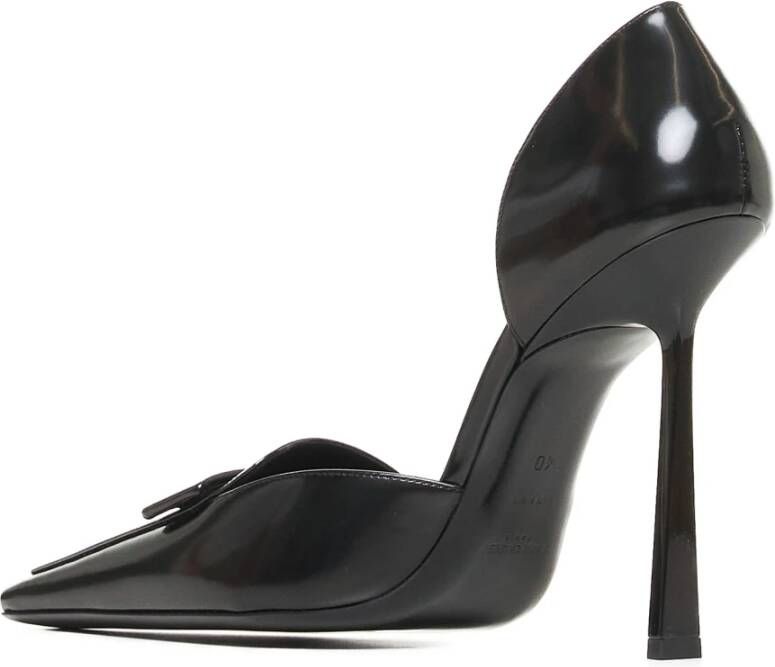 Saint Laurent Zwarte Leren DOrsay Pumps met Stiletto Hak Black Dames